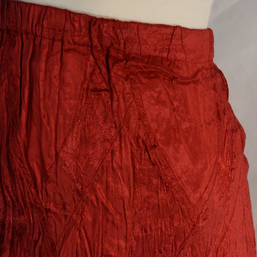 Coldwater Creek Red Crinkle Skirt SZ XL NWOT #B45 - Picture 5 of 8